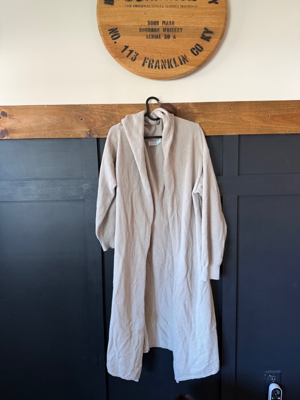Free people Beach Long Textured Open Front Duster Cardigan - Light Beige